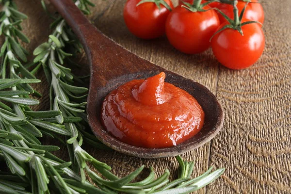 Tomatensauce Ketchup Tomaten Rosmarin — Stockfoto