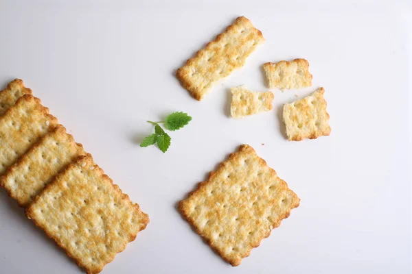 Cracker, dry biscuit background — Stock Photo, Image