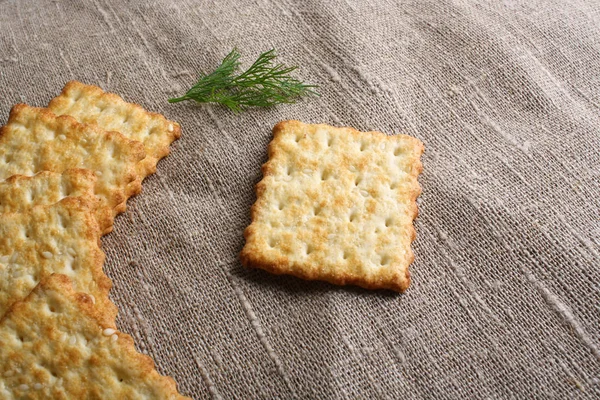 Cracker, torra kex bakgrund — Stockfoto
