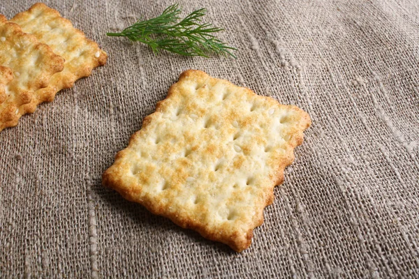 Cracker, torra kex bakgrund — Stockfoto