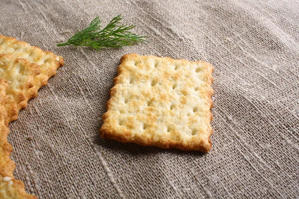 Cracker, torra kex bakgrund — Stockfoto