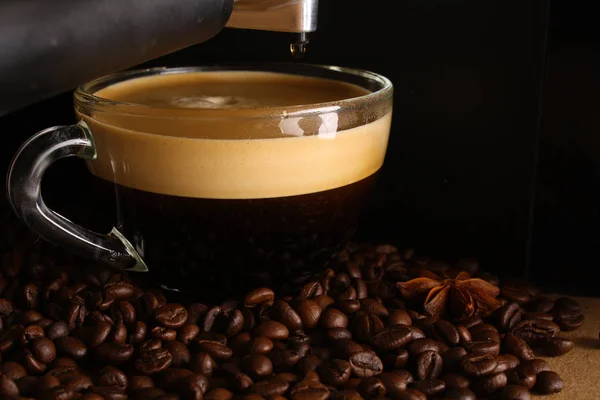 Proses pembuatan kopi dan biji kopi — Stok Foto