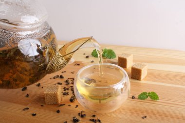 çay Kupası çaydanlık ahşap arka plan