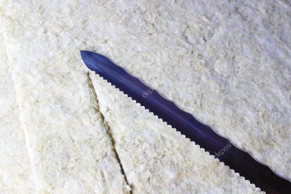 stone wool knife rock cut insulation rockwool isolation