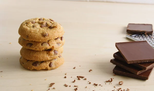 Cookies Chocolate Grated Chocolate — Stock Photo, Image