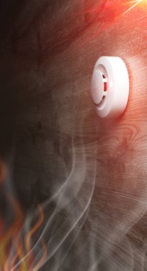 Tahtadaki yangın alarmı sensörü.