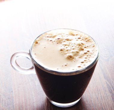 kahve espresso kahve makinesi ahşap arka plan cam