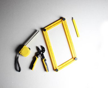 sarı araçlar inşa araçları cetvel pasatigi