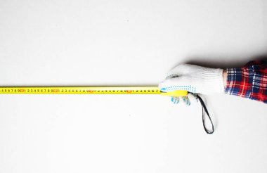 Sarı şerit şerit eldiven.