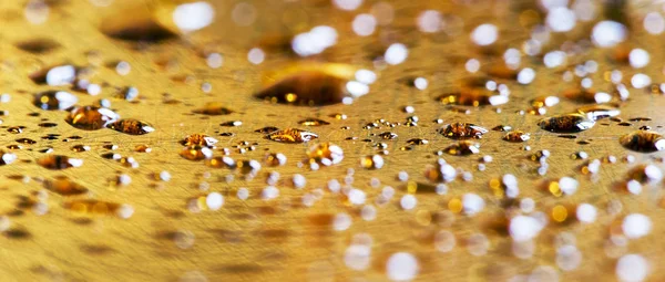 Golden water drops banner — Stock Photo, Image
