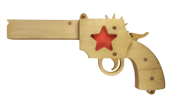 Pistolet zabawka drewniana — Zdjęcie stockowe