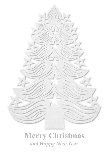 Arbre de Noël en papier - blanc — Photo