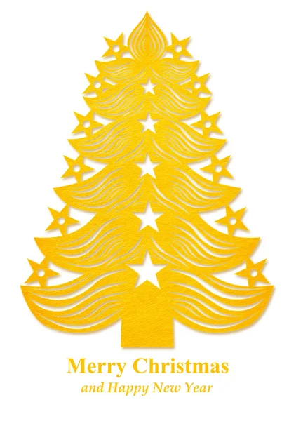 Albero di Natale di carta - giallo — Foto Stock