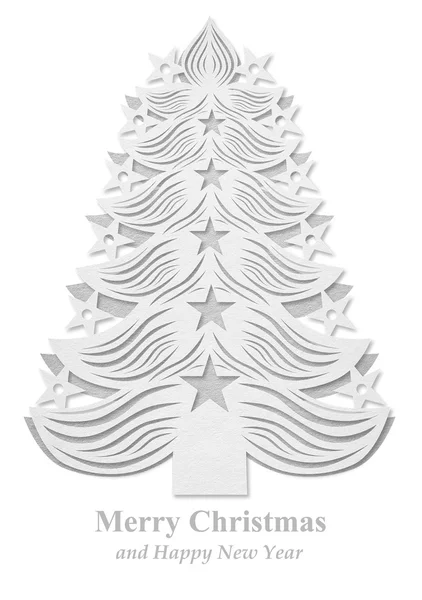 Albero di Natale di carta - bianco — Foto Stock