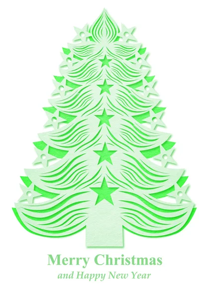圣诞树用纸做的-绿色 — 图库照片