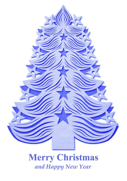 Arbre de Noël en papier - bleu foncé — Photo
