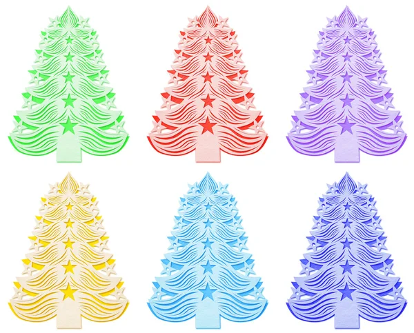 Christmas tree made of paper - colorful — Stock Photo, Image