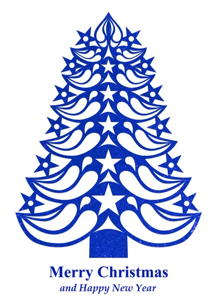 Árbol de Navidad hecho de papel de hierba - azul oscuro — Foto de Stock