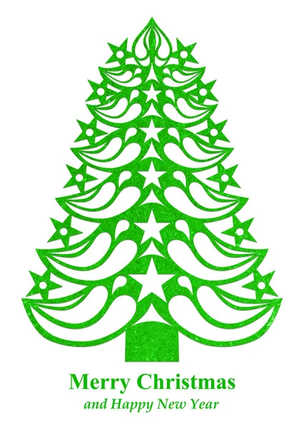 Kerstboom gemaakt van gras papier - licht groen — Stockfoto