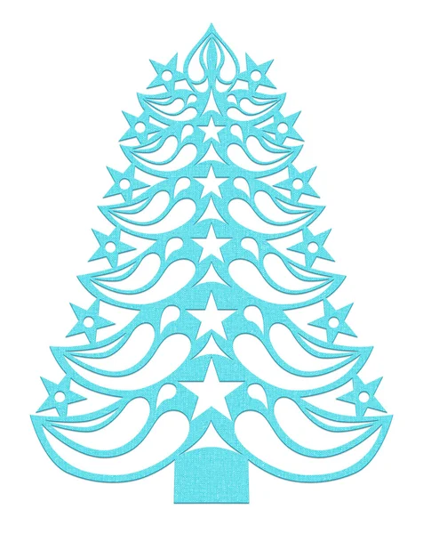 Árvore de Natal feita de papel - azul claro — Fotografia de Stock