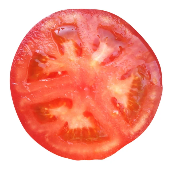 Tranche de tomate isolée sur blanc — Photo