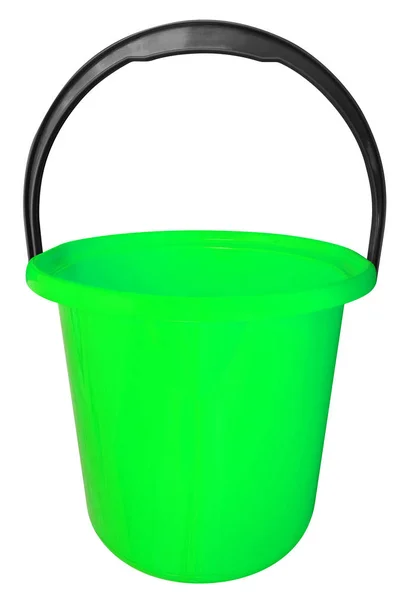 Plastic bucket isolated - green — Stock Photo, Image