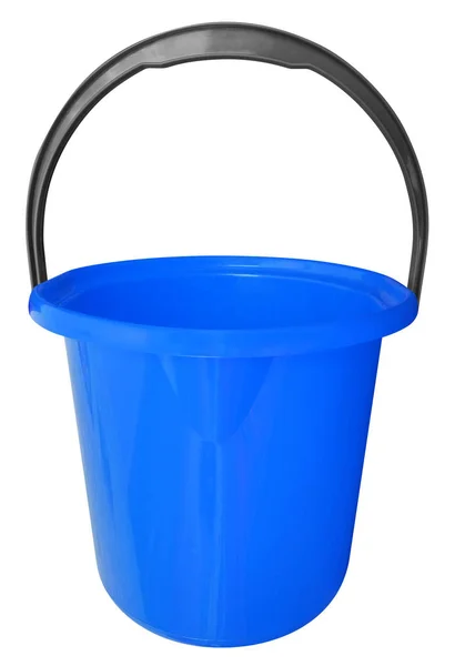 Secchio di plastica isolato - azzurro — Foto Stock