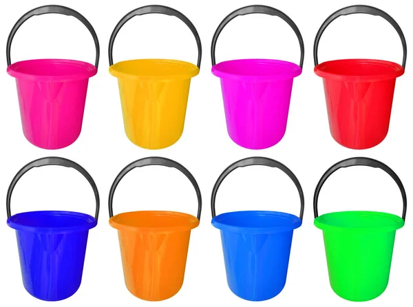 Plastic bucket isolated - colorful — Stock Photo, Image