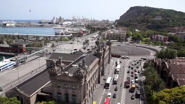 Вид с воздуха на Барселону — стоковое видео