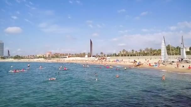 Barceloneta Plage de la mer — Video