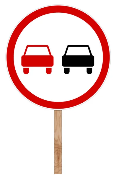 Prohibitory traffic sign - Overtaking — Stock Photo, Image