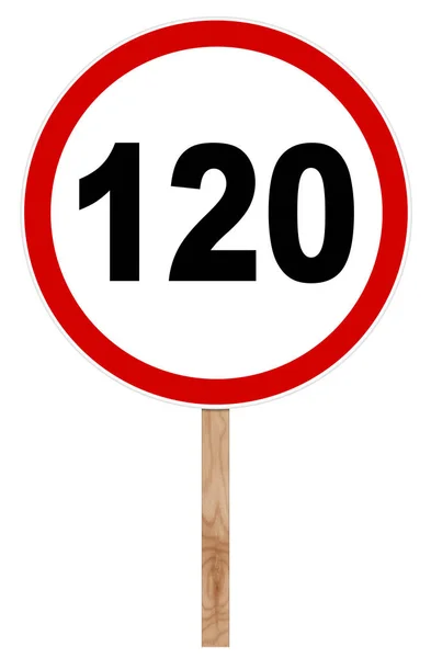 Znaki zakazu - ograniczenie prędkości 120 — Zdjęcie stockowe