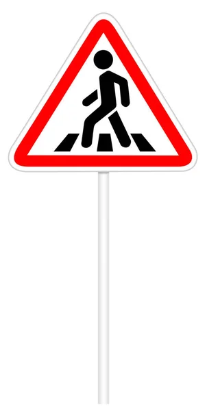 Señal de tráfico de advertencia - Crosswalk — Foto de Stock