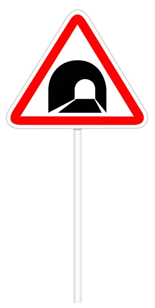 Sinal de aviso de trânsito - Túnel — Fotografia de Stock
