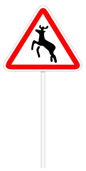 Προειδοποιητική πινακίδα κυκλοφορίας - άγρια ζώα — Φωτογραφία Αρχείου