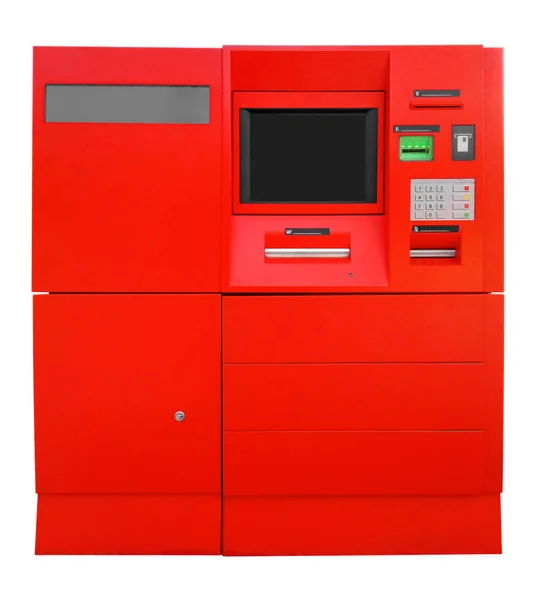 Cajero automático del banco cajero automático - rojo — Foto de Stock