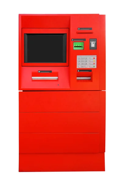 ATM-Bank bankomat - röd — Stockfoto