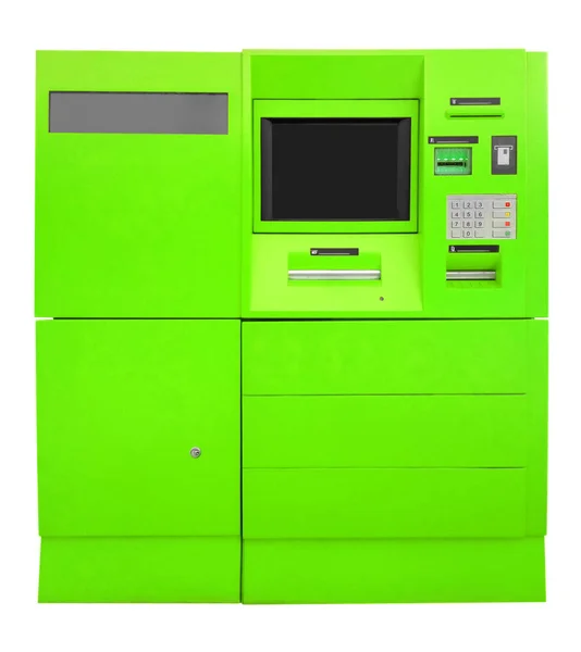 Cajero automático del banco - verde —  Fotos de Stock