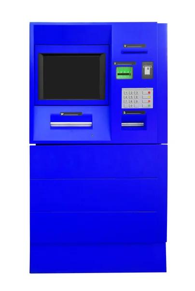 ATM-Bank bankomat - blå — Stockfoto