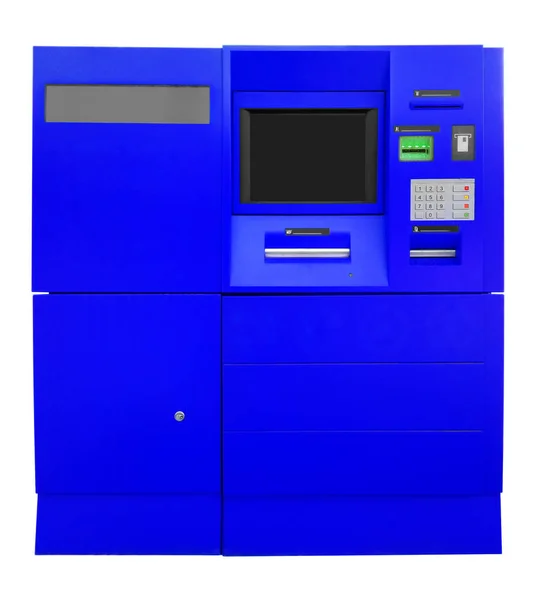 Cajero automático del banco cajero automático - azul — Foto de Stock