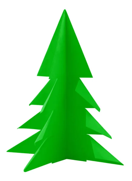 Christmas tree made of paper - green — Stock Photo, Image