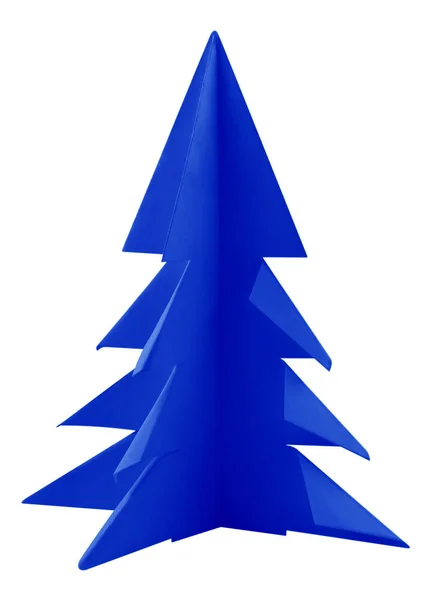Christmas tree made of paper - dark blue — Stock Photo, Image