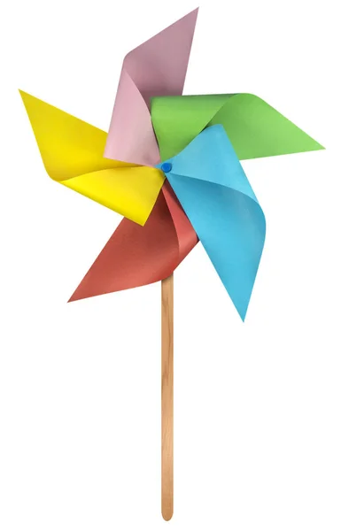 Papier windmolen pinwheel - kleurrijke — Stockfoto