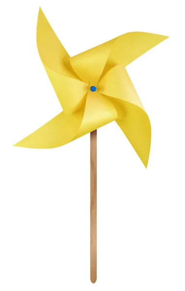 Papier wiatrak Wiatraczek - żółty — Zdjęcie stockowe
