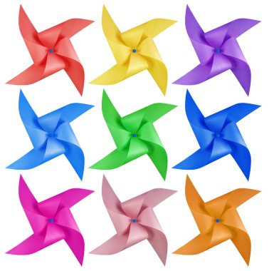 Kağıt yel değirmeni pinwheels - renkli