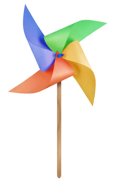 Papier windmolen pinwheel - kleurrijke — Stockfoto