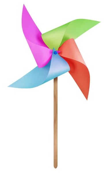 Papier windmolen pinwheel - kleurrijke — Stockfoto