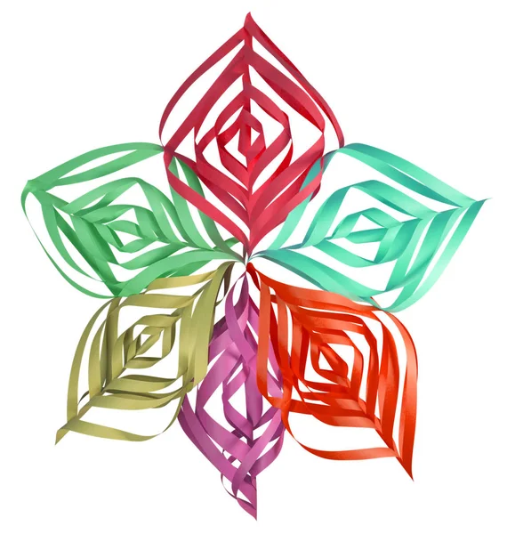 Christmas colorful paper snowflake — Stock Photo, Image