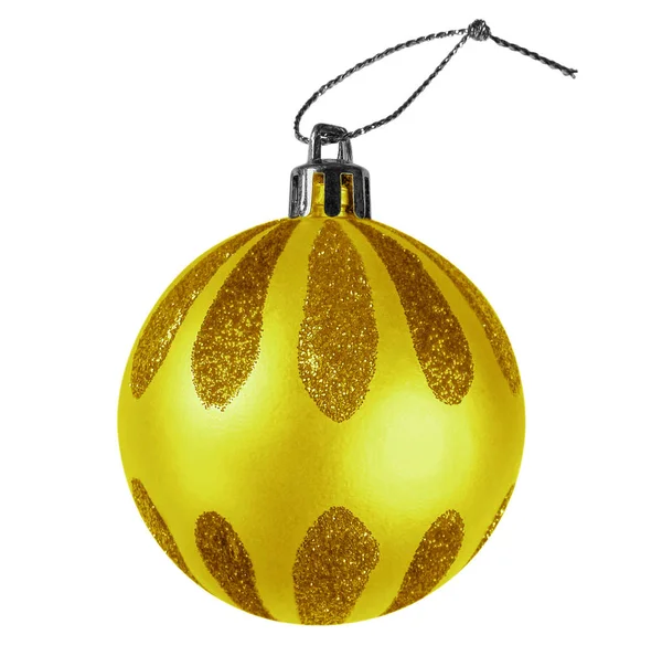 Christmas bauble - yellow — Stock Photo, Image