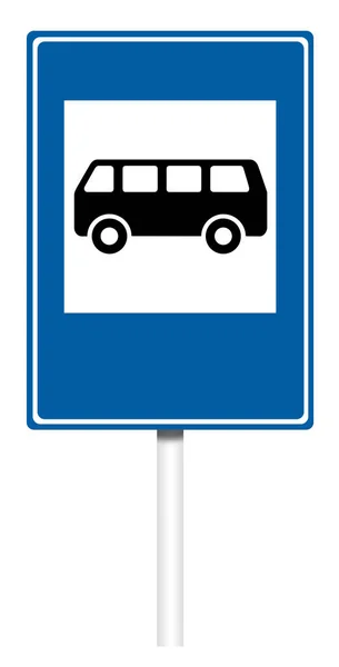 Informativ trafik tecken - busshållplats — Stockfoto